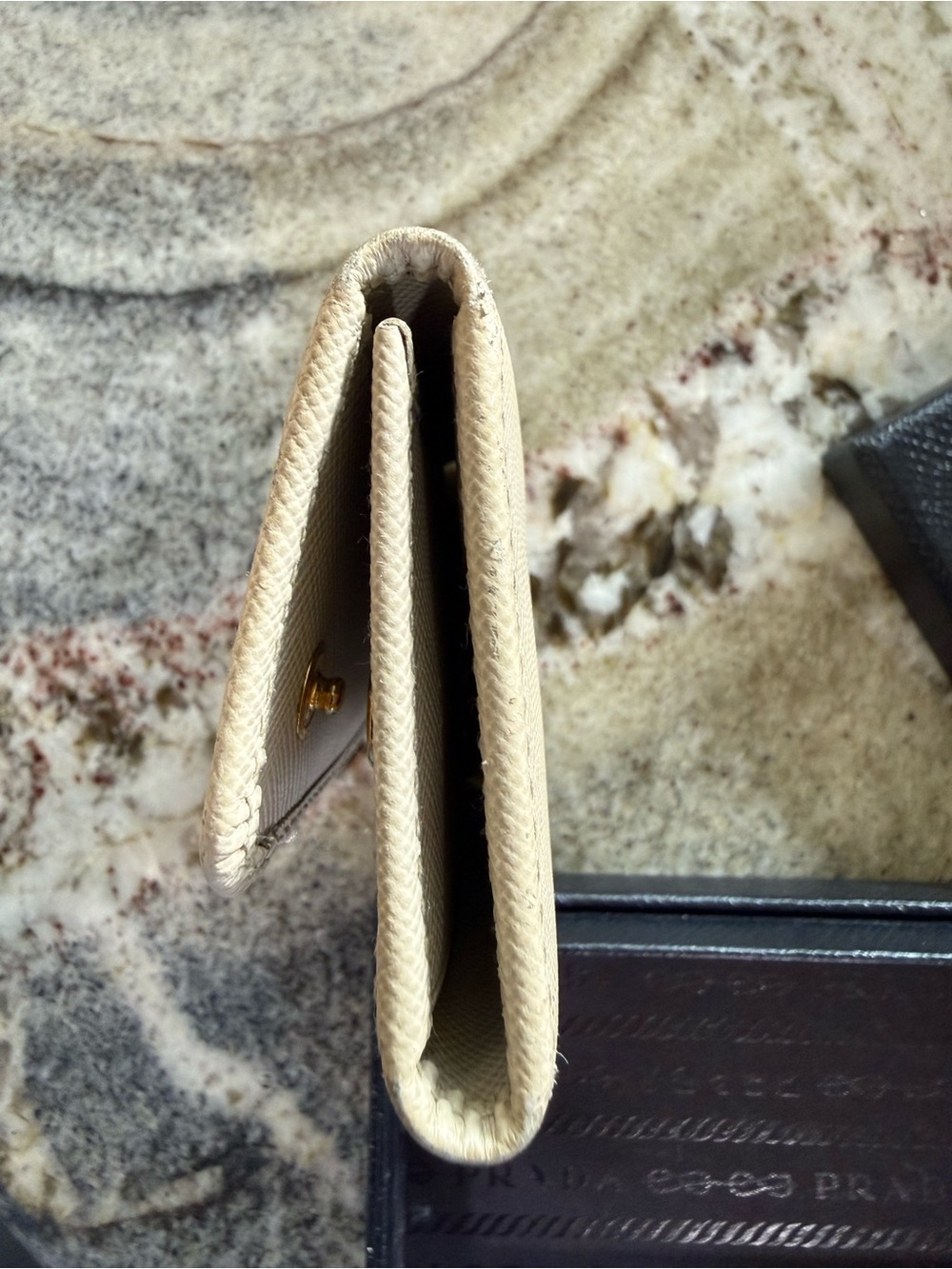 Prada Milano Cream Saffiano Leather Key Cardholder - Picture 5 of 6